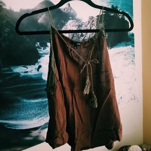 Brown boho top